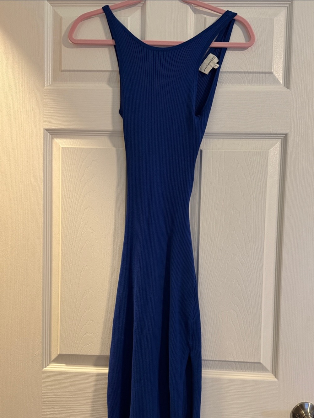 NWT Sleeveless Royal Blue Ribbed Maxi Dress size XS